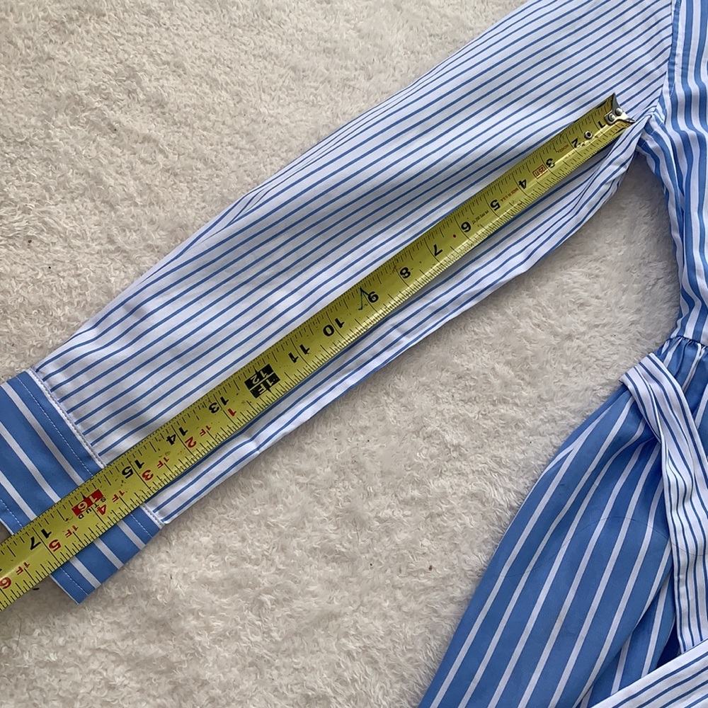 Polo Ralph Lauren Blue & White Striped Shirt Dress 14 EUC - Picture 13 of 16
